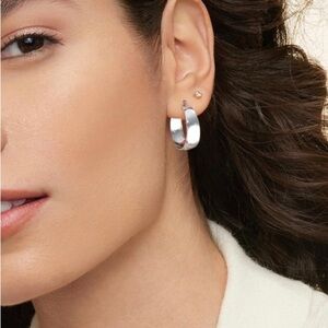 Large Sterling Silver 25mm hoop earrings